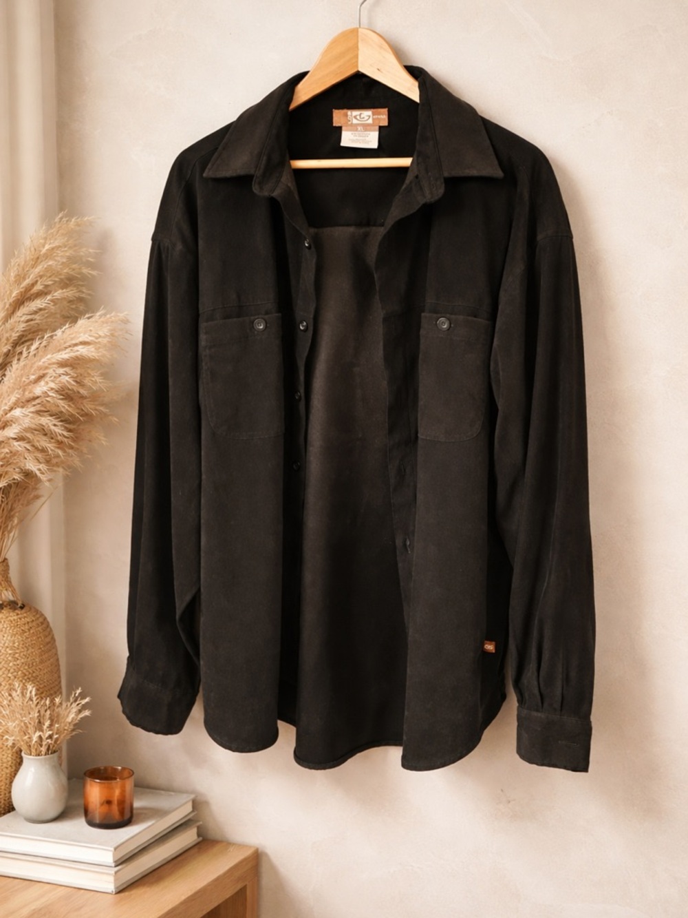 Men's Lois Jeans Black Stretch Shirt Jacket XL